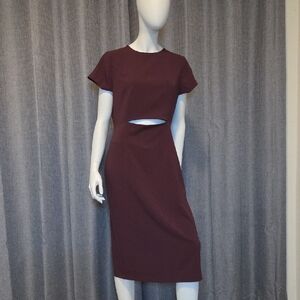 NWT Babaton Prosper Midi Dress In Cardomon Wine